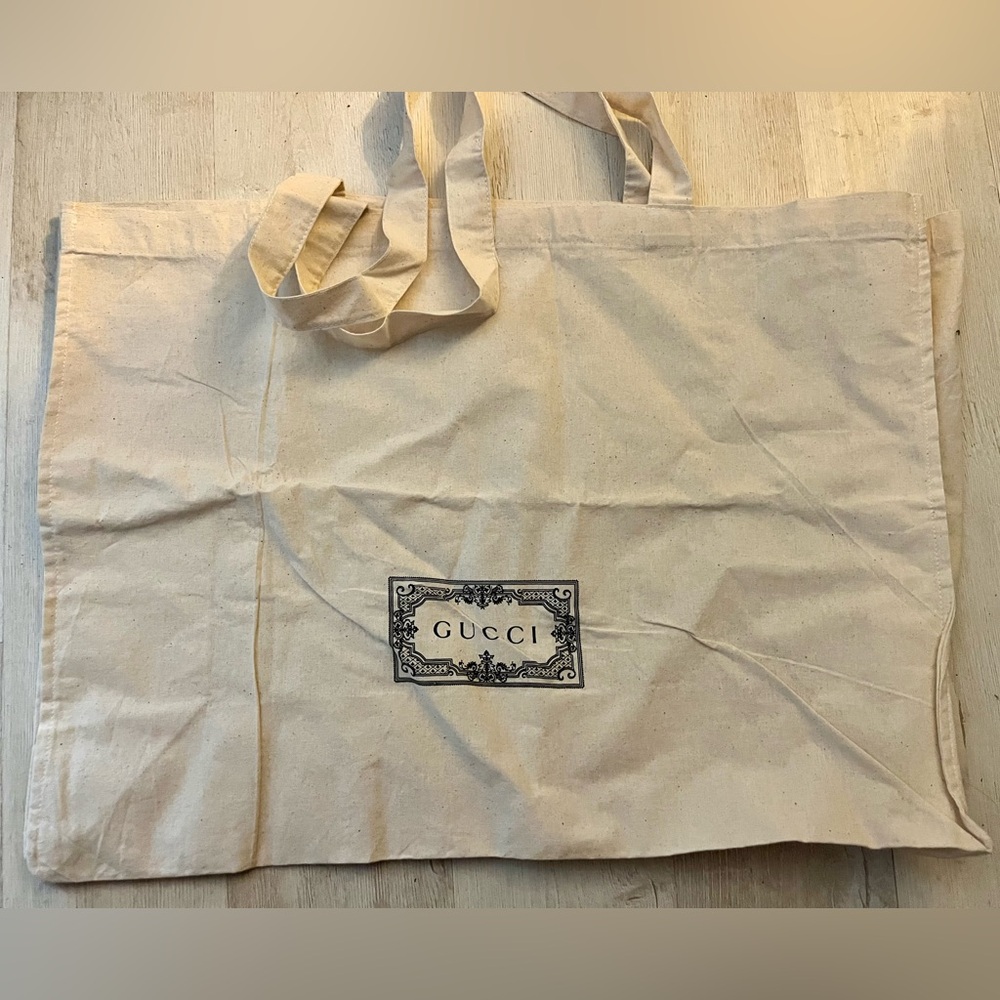 GUCCI Logo Cotton XLarge tote 🤎